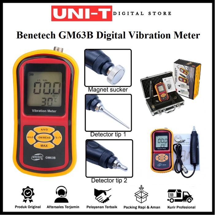 PREMIUM Benetech GM63B Digital Vibration Meter Alat Ukur Getaran Mesin - Getaran Meter Vibration