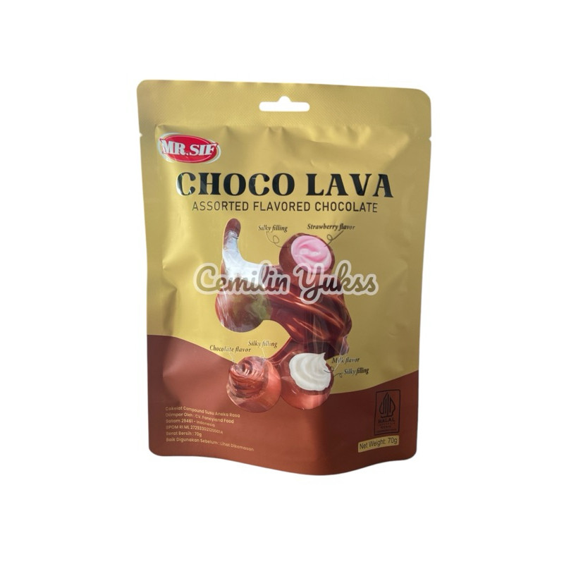 

MR.SIF Choco Lava 70g Coklat Lava Aneka Rasa Milk Strawbery Chocolate Coklat Lava