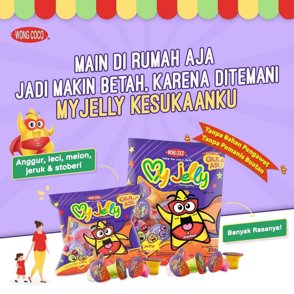 

Wong Coco My Jelly Series - 5pcs dan 15pcs - Jelly Gula Asli Tanpa Pengawet - Cemilan Anak - Bekku
