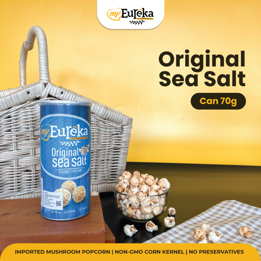 

Eureka Popcorn Original Sea Salt Can 70g Snack Cemilan Impor