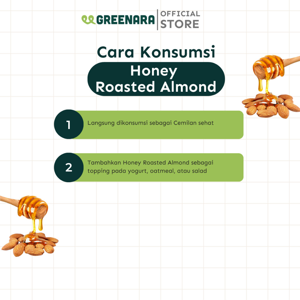 

Greenara One Serving Honey Roasted Almond 30g / Almond Madu