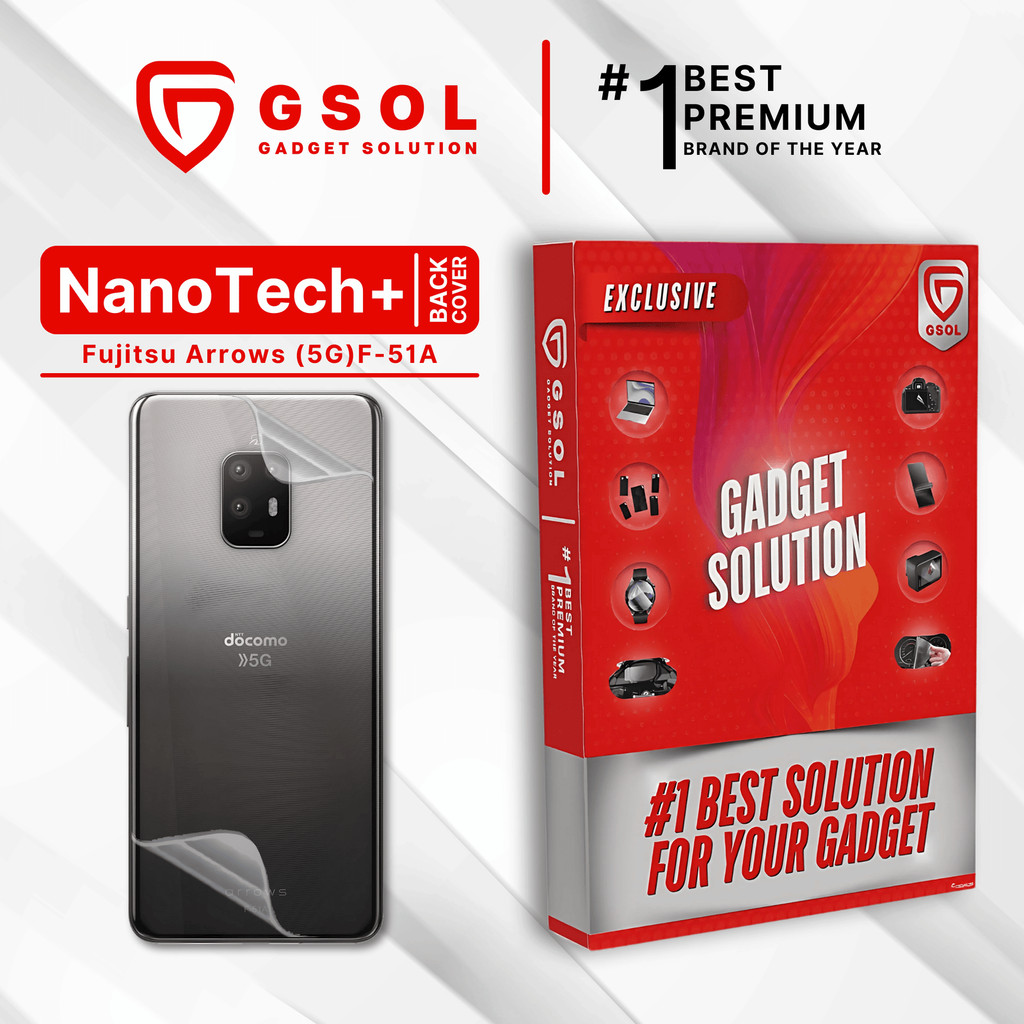 GSOL EPU BIO GENESIS Hydrogel for Fujitsu Arrows 5G F-51A / Back Cover Guard (Nanotech+ 100% Recycle
