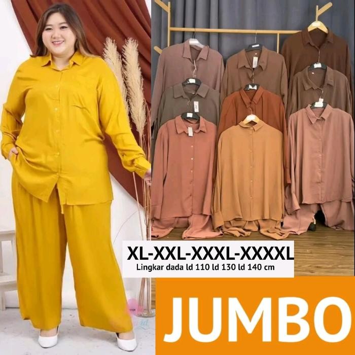 PREMIUM SETELAN JUMBO XXXL XXXXL LD 130 LD 140 CM Crinkle