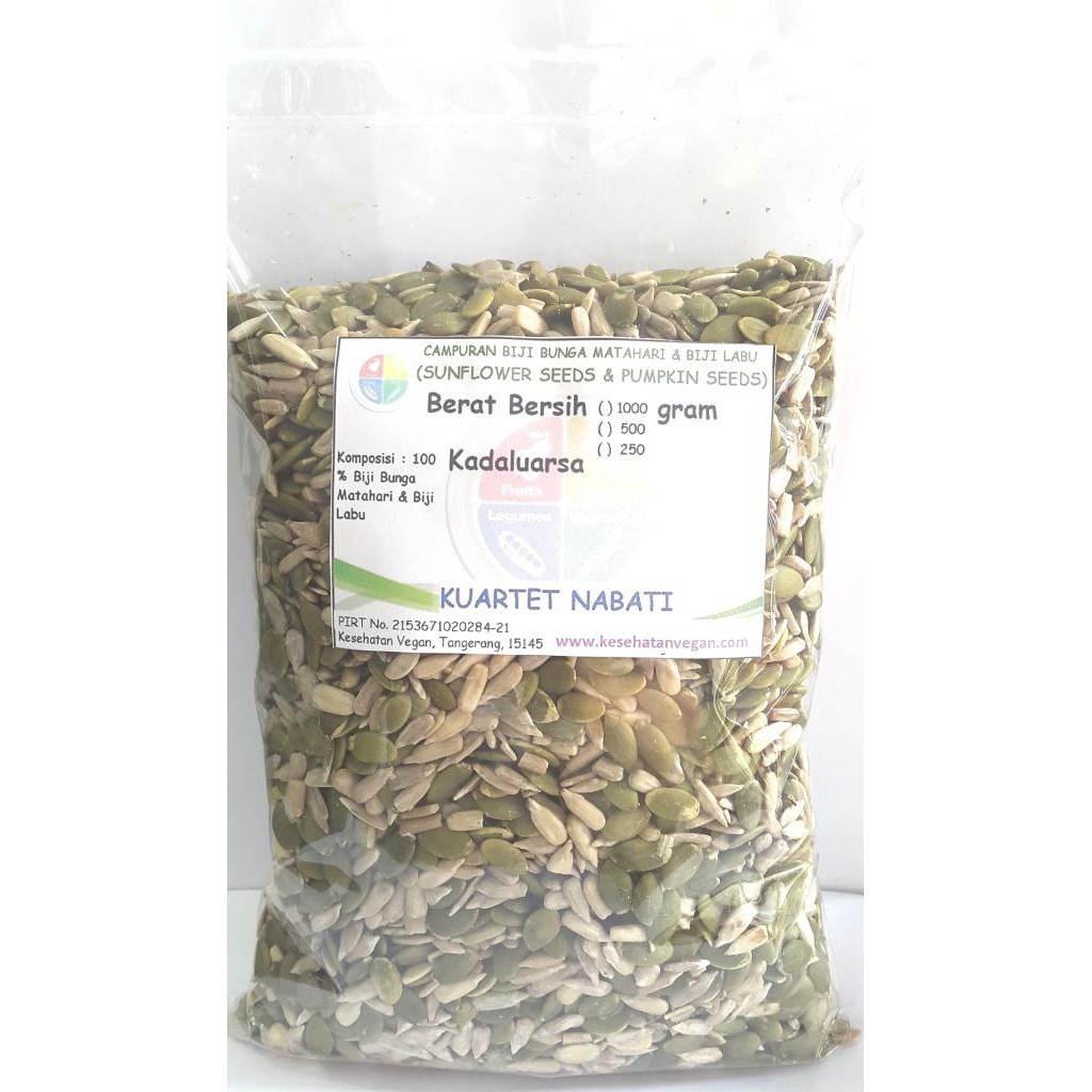 

500gr Mix Biji Labu / Pumpkin Seeds & Biji Bunga Matahari / Sunflower Seeds - Kupas - Mentah
