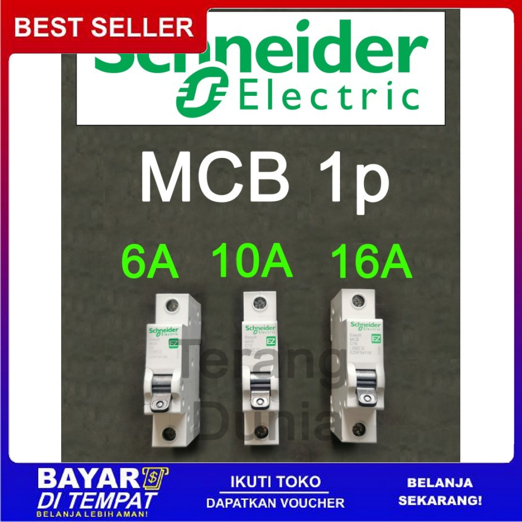 FREE ONGKIR MCB SCHNEIDER 6A MCB SCHNEIDER 10A MCB SCHNEIDER 16A MCB 1P SCHNEIDER BISA COD