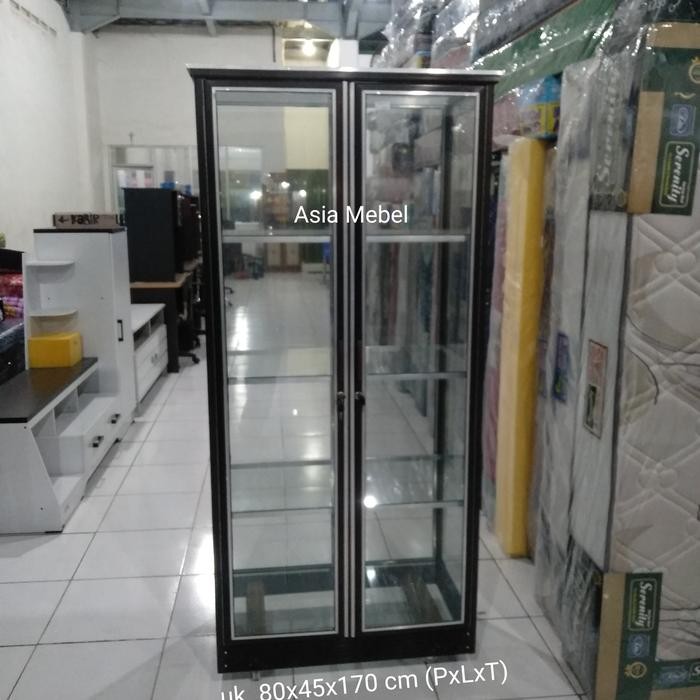 Lemari Hias Aluminium Kaca Rak