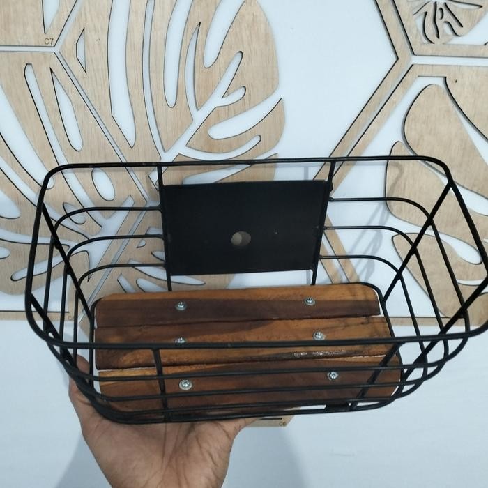 Keranjang depan sepeda lipat fronblok keranjang depan alas kayu