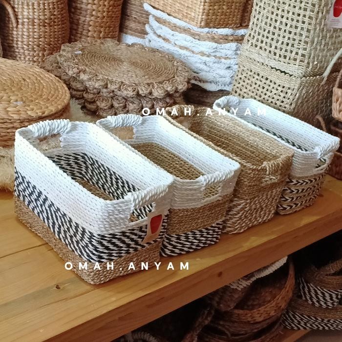 keranjang anyam Seagrass Kotak tempat penyimpanan Storage Seagrass