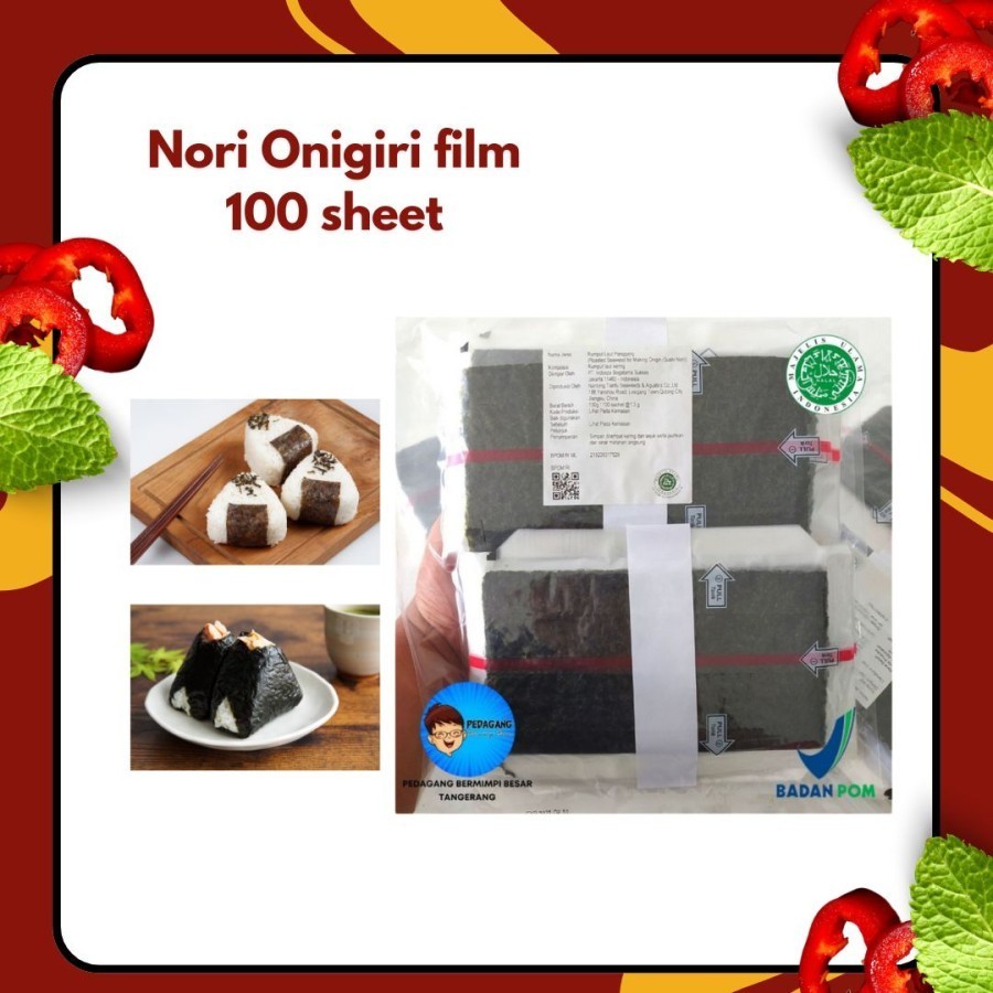 

Triangle Onigiri Sushi Nori 100 Sheet HALAL MUI / Wrapper 100 Lembar