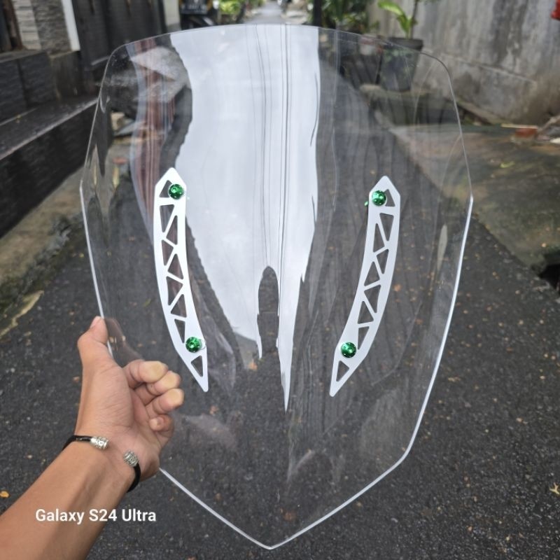 Kelgo - Visor Yamaha Nmax New Plus Bracket Garnish Windshield Nmax New Tebal 3 Mili