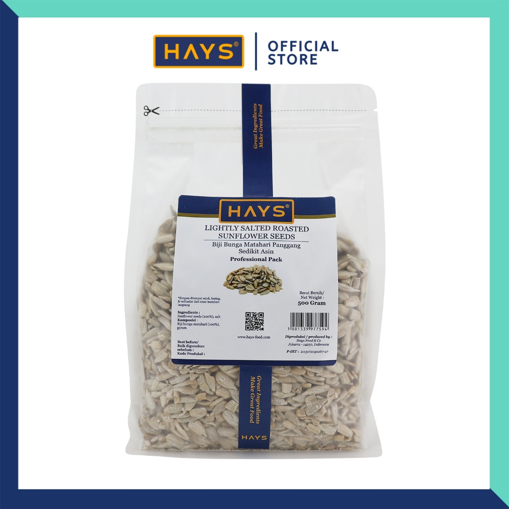 

HAYS - Lightly Salted Roasted Sunflower Seed 500 gram / Kuaci Panggang Sedikit Asin Biji Bunga
