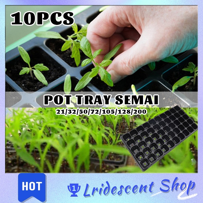 10PCS Grosir Pot Tray Semai Bibit Benih Trai Semai Tebal Lubang 21/32/50/72/105/128/200 0.8mm
