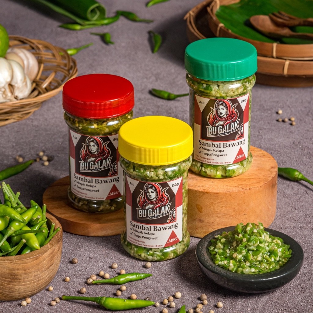 

150gr Sambal Bawang Bu Galak Rawit Hijau Minyak Kelapa Premium Super Pedas