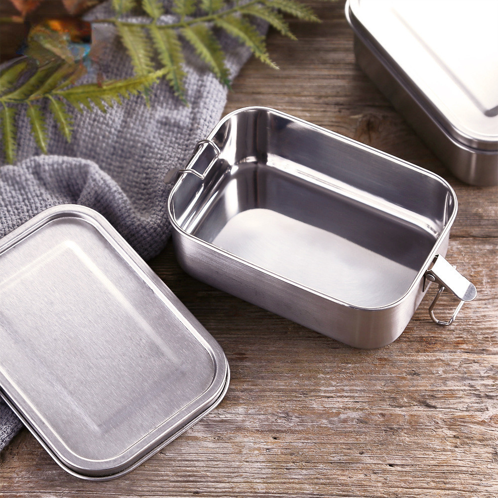 850ml Dipartisi Lunch Box Bento Anti Tumpah Kotak Bekal Steinless Kotak Makan Stainless Steel 304
