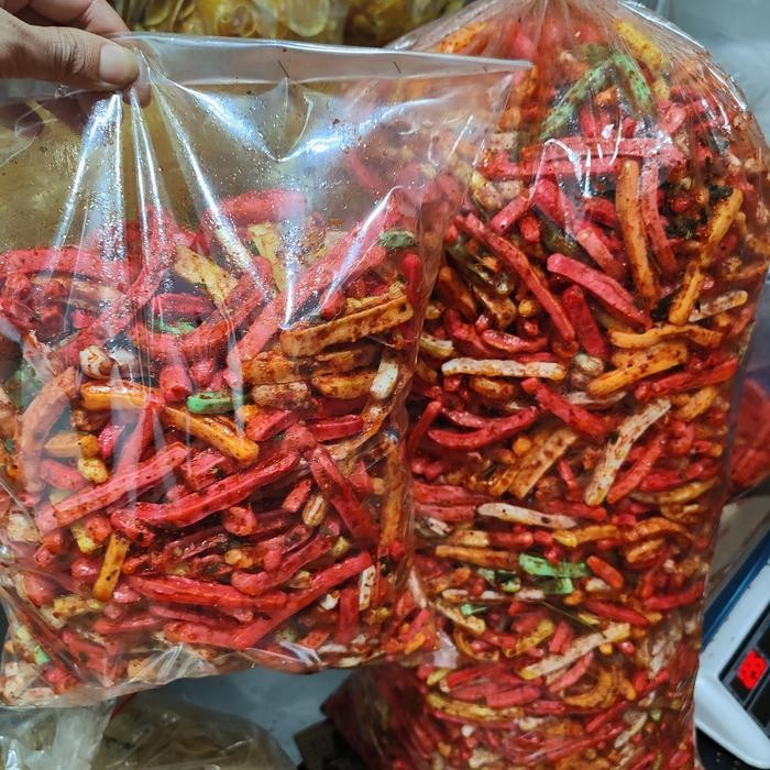 

JTTOP" 500GR SEBLAK KERUPUK BETON DAUN JERUK CEMILAN PEDAS FOOD CAMILAN