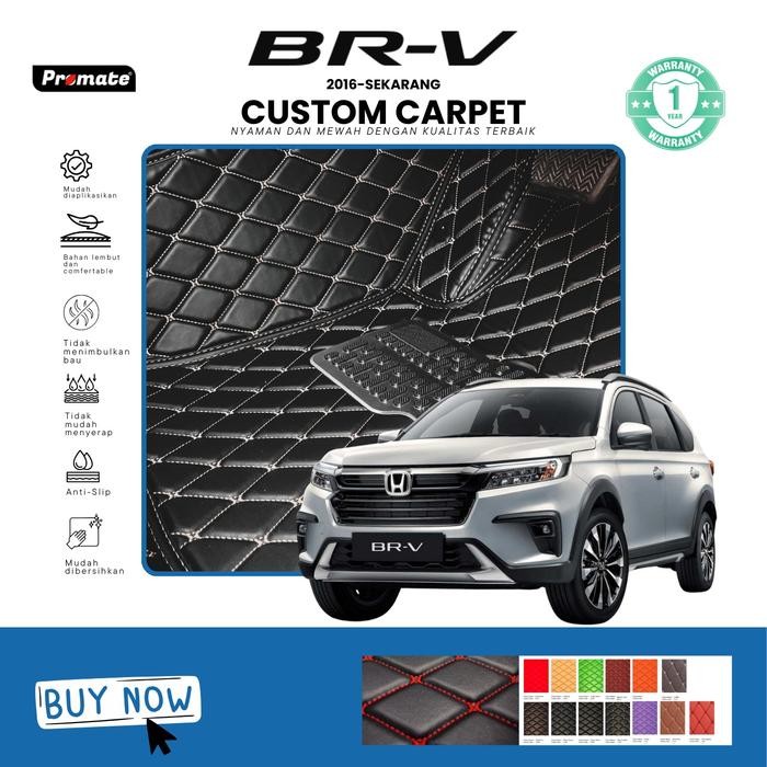 [Promate.Id] Custom Car Mats Leather Aksesoris Interior Karpet Mobil Honda Brv Tahun 2016-Now