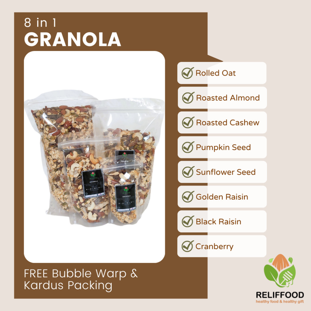 

Sega Tungtung Granola 1 Kg Premium - Oatmeal Sereal Sarapan Sehat Praktis 8 In 1