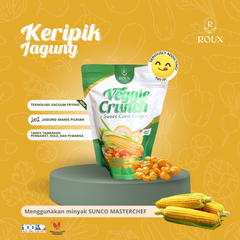 

Eumsig Roux Veggie Crunch Keripik Sayur Brokoli Paprika Jagung Manis Bawang Bombay Onion Jamur Tiram
