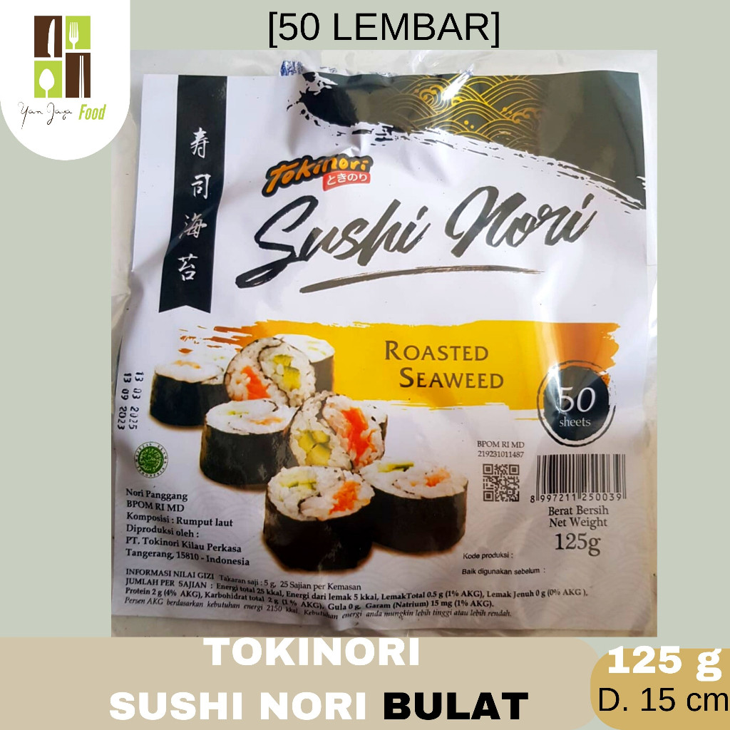 

Eumsig Tokinori Sushi Nori / Rumput Laut Kering Bentuk Bulat / Kimbab / Isi 50 Lembar