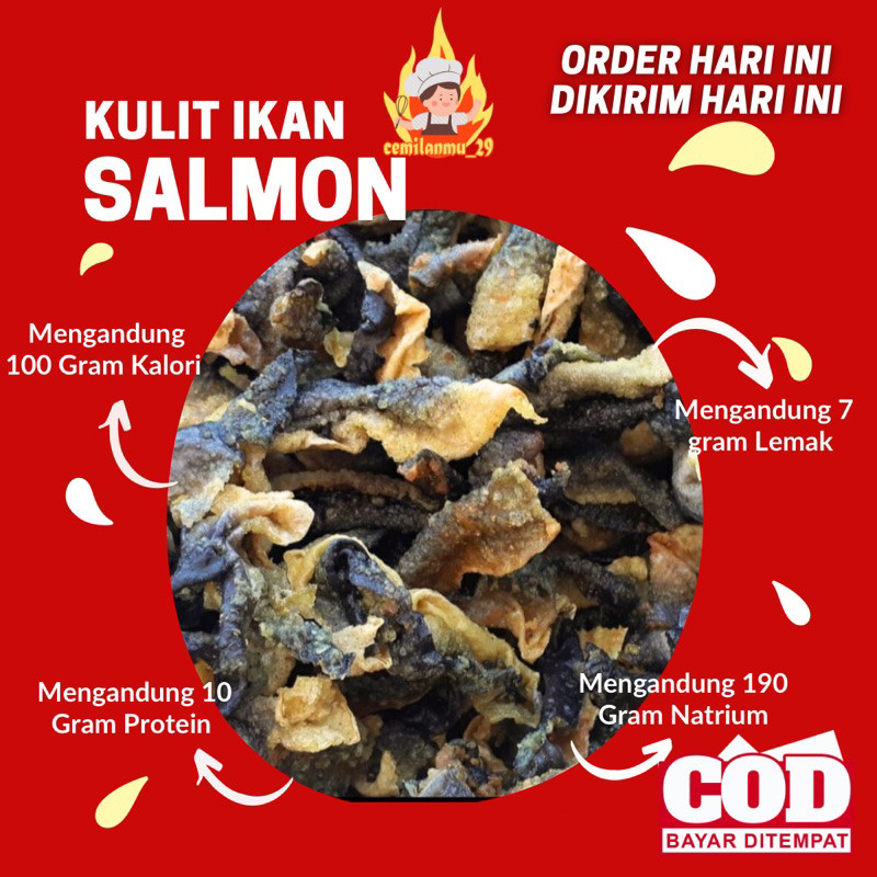 

Sega Tungtung Keripik / Kerupuk Kulit Salmon / Salmon Skin- Non Msg & Pengawet Populer