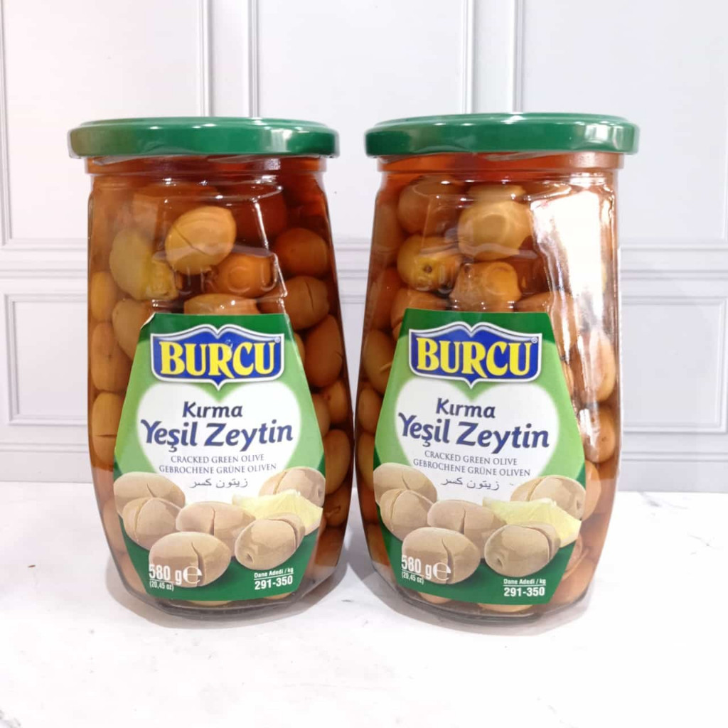 

Sega Tungtung Burcu Cracked Green Olive 580G Kurma Yesil Zeytin