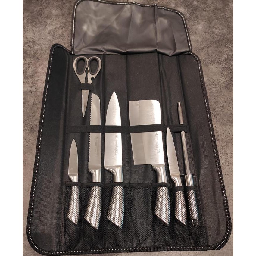

Knife Set Stainless Steel With Bag Pisau Komplit + Tas Pemula Beginner
