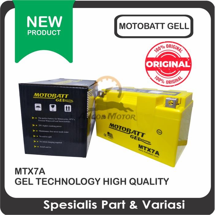 Accu Motobatt Gel Mtx7A Ytx7 Ytx9-Bs Ninja 250 Minerva Kymco Benelli
