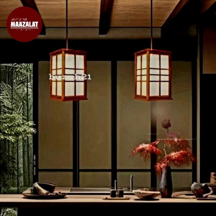Lampu gantung model jepang minimalis tutup akrilik