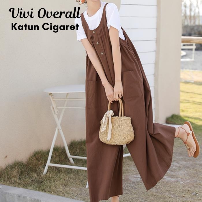 PREMIUM INTANA MORE Vivi Overall Celana Kulot Panjang Jumpsuit Korean Style Hijab Outfits Wanita