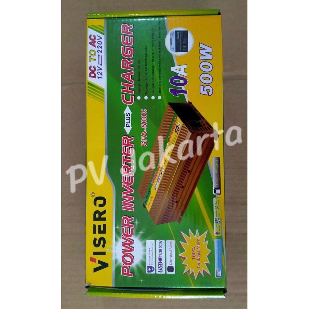 POWER INVERTER VISERO 500W PLUS CHARGER 10A SFA-500C 500 WATT INVERTER