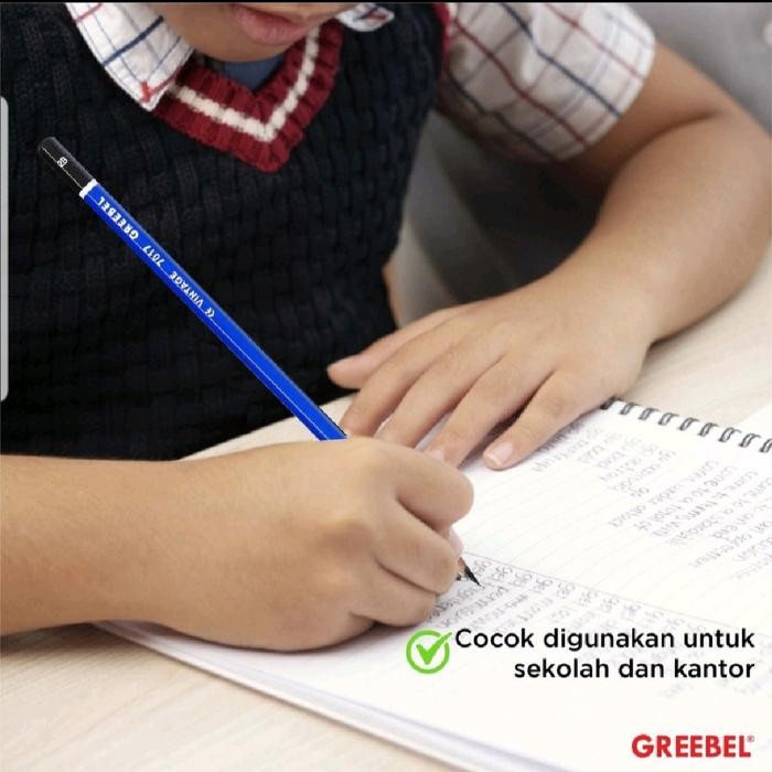 

Greebel Pencil Tulis / Pensil 2B 7017 Vintage (12Pcs/Set) / Graphite Pensil Ujian Alat Tulis Sekolah