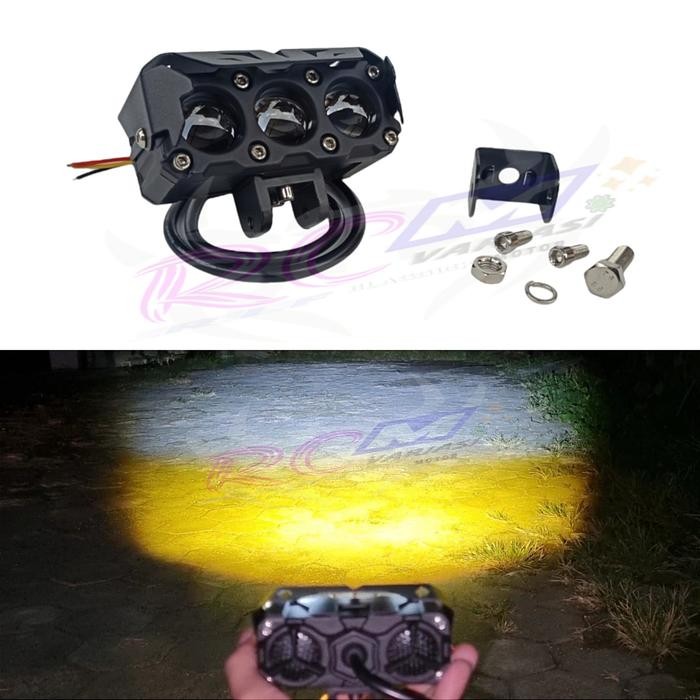 PREMIUM Lampu LED 3 mata super terang KLX crf trail custom foglamp top quality