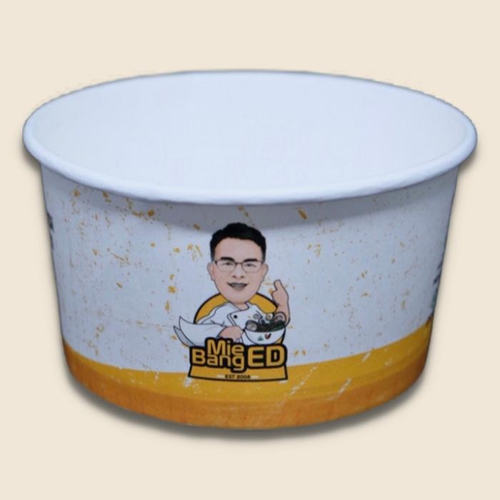 Printing Paper Bowl 650 Ml Plus Tutup Full Warna