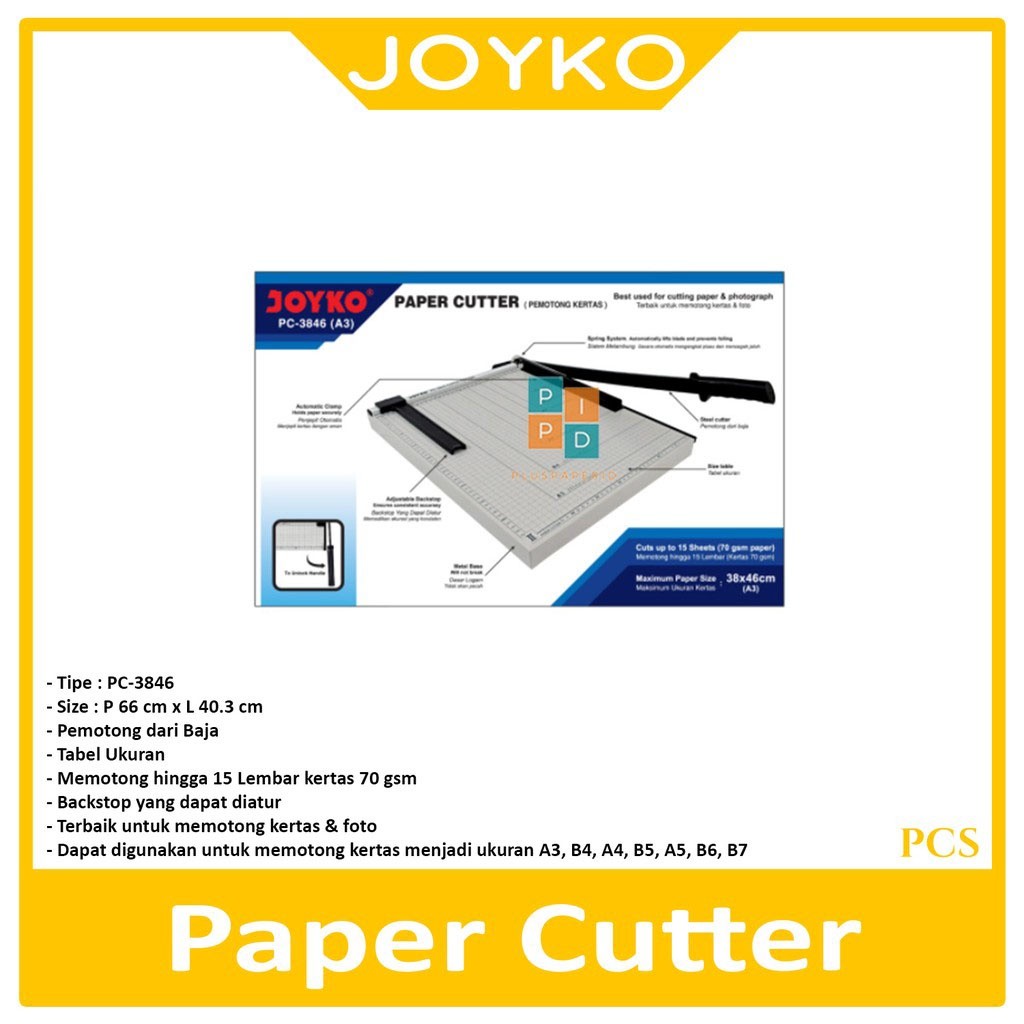 

Joyko Alat Pemotong Kertas A3 Paper Cutter PC-3846 - Pcs