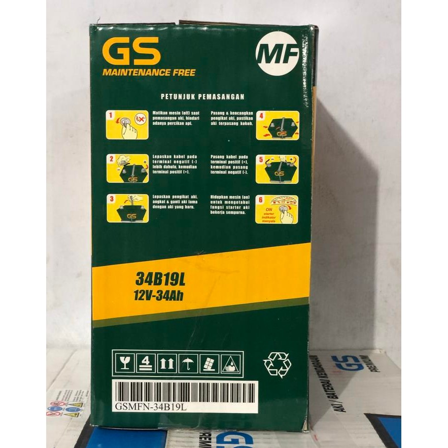 READY STOK Aki GS MF 34b19L 34ah aki ori bawaan baru mobil brio xpander calya dll