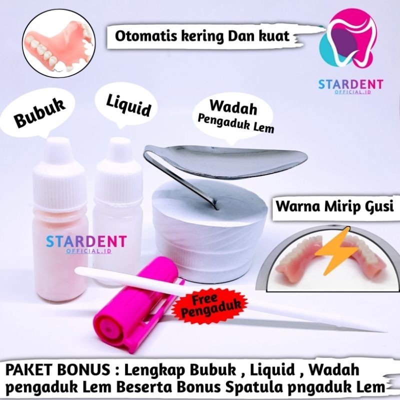 LEM GIGI PALSU YANG PATAH OTOMATIS / BAHAN PEMBUAT GUSI GIGI PALSU
