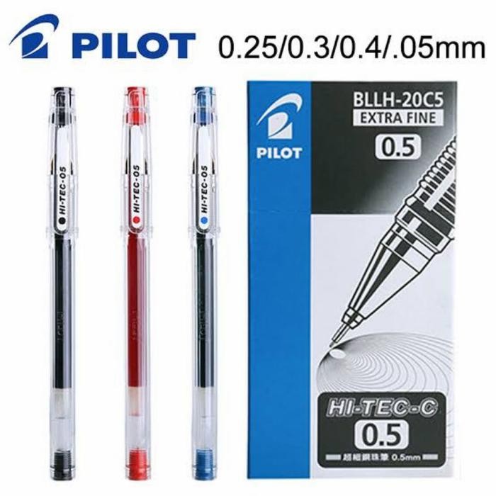 

Ready JT lusinan Pulpen Pilot Hitec 0,25/0,3/0,4/0,5 original Hitam Stainless