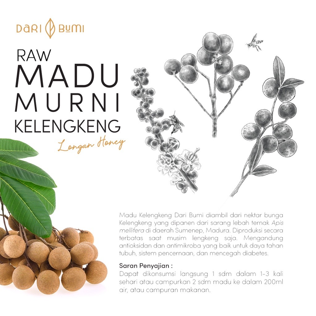 

Dari Bumi Madu Murni Kelengkeng 1 Kg Raw Honey Asli