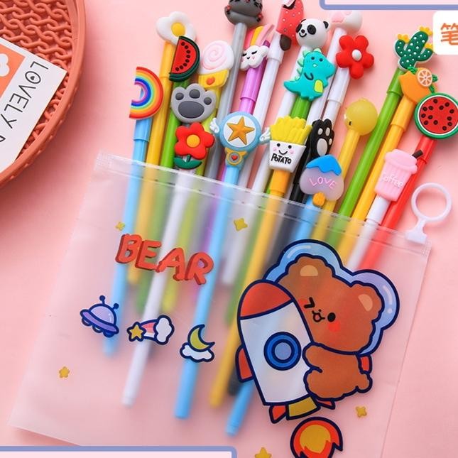 

Ready JT 20 Pcs Pulpen /Pena Tinta Berkarakter Lucu (Free Pouch)