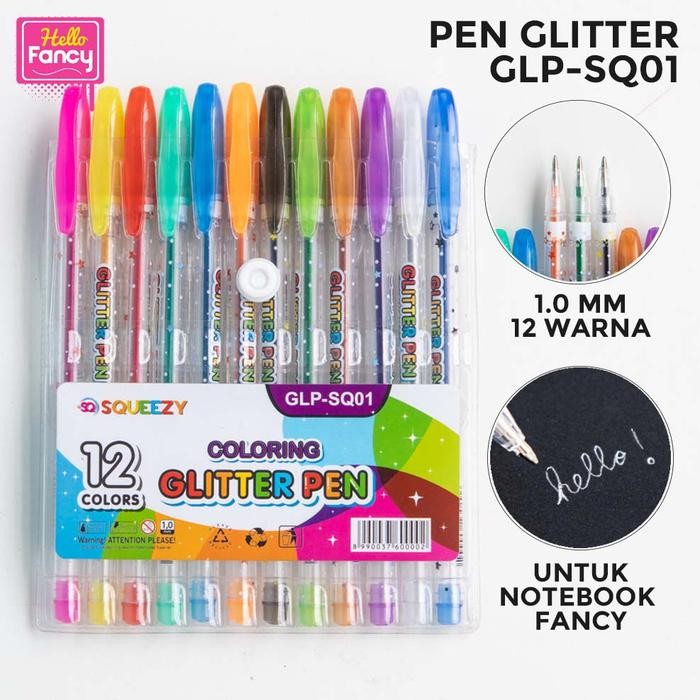 

Ready JT PEN GLITTER / Pulpen gel / Pena / Gell Pen Glitter 12W GLP-SQ01