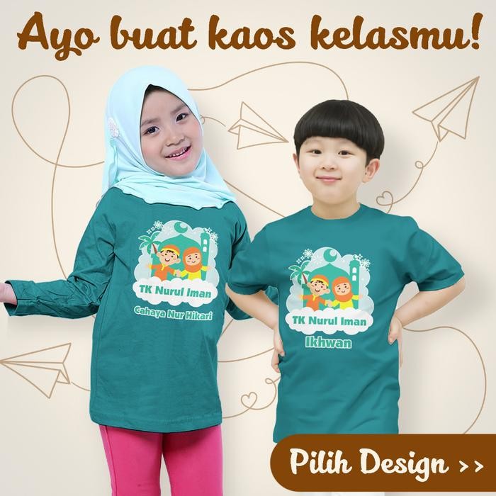 Kaos Custom Seragam Kelas Paud TK Lengan Pendek Panjang Anak Dewasa