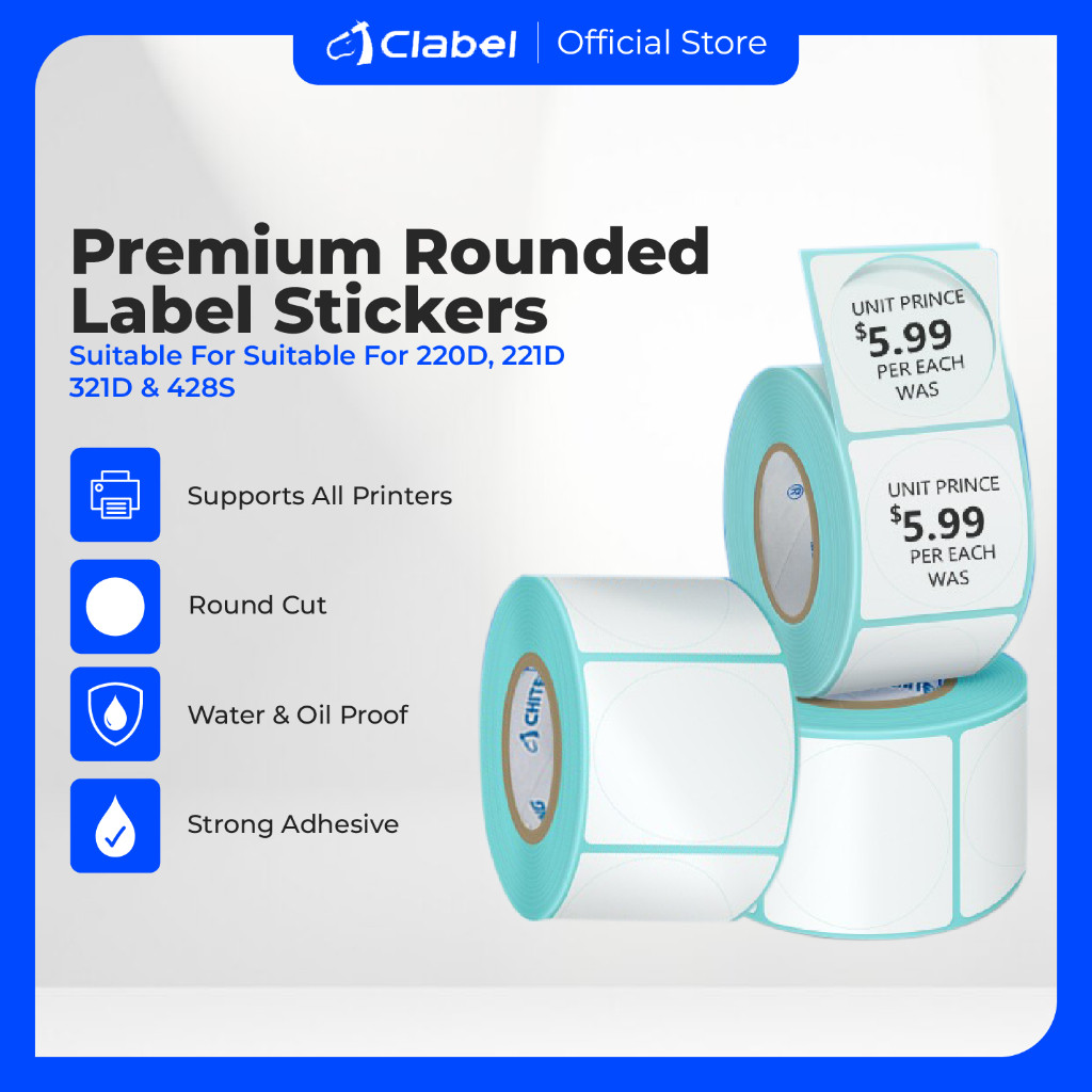

LINDU CLABEL Kertas Label Sticker Round Thermal Waterproof Coating