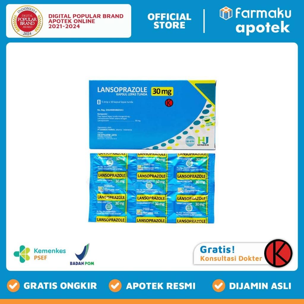 Lansoprazole 30 mg Hexp Strip 10 kapsul lepas tunda - KGS