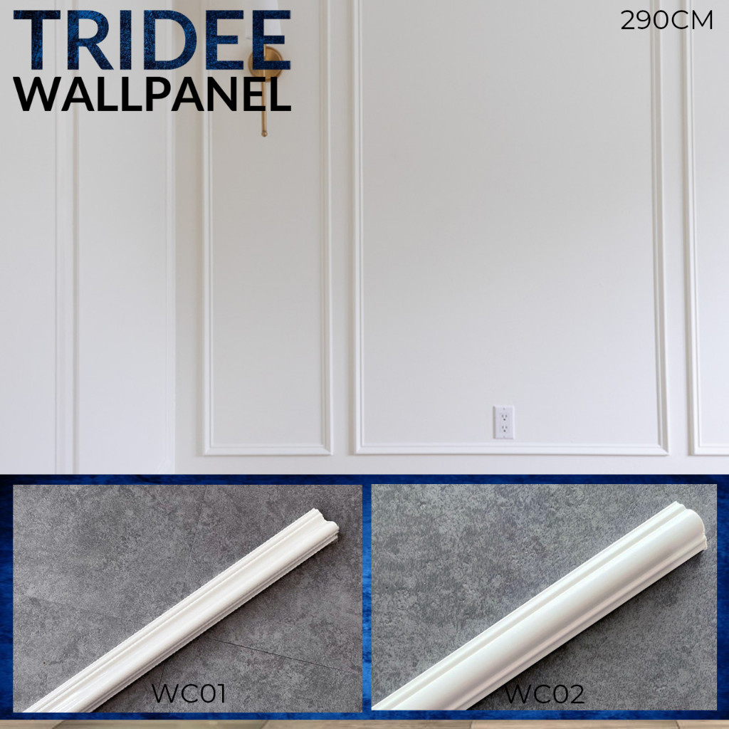Wall Moulding Wainscoting Wall Batten Dinding Profil TRIDEE WALLPAPER 290CM