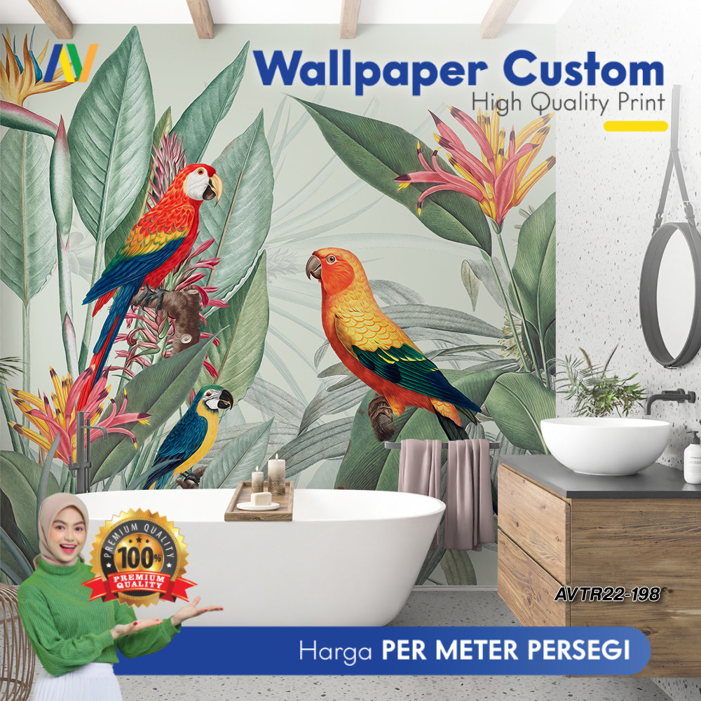 Wallpaper Dinding Custom Wallpaper Dinding Kamar Mandi Wallpaper Dinding Motif Tropical 3 Wallpaper