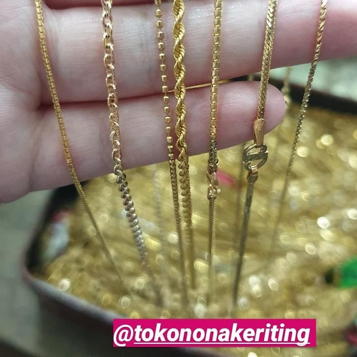 Kalung Rantai Tambang Emas Asli / Kalung Emas Kuning Polos 3Gram 700 Promo