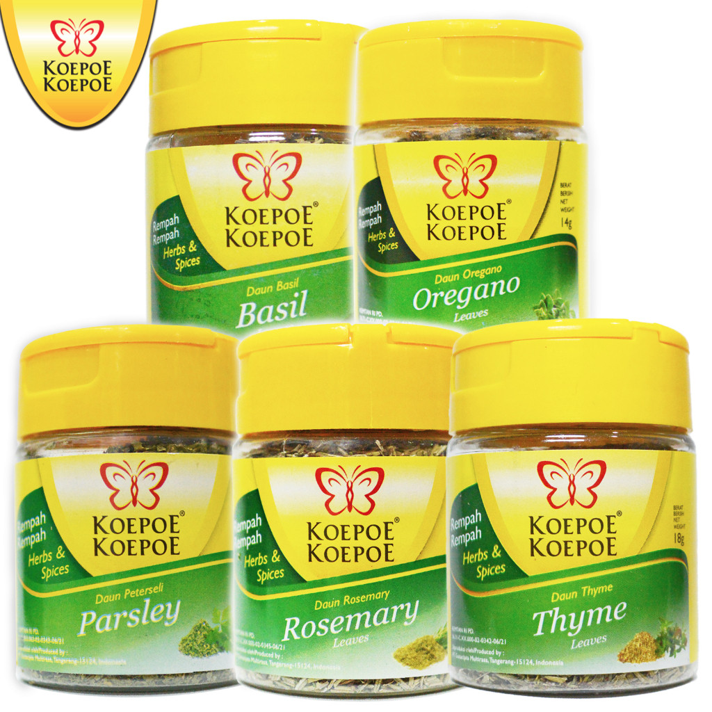 

Italian Herbs Flakes Daun Basil Parsley Rosemary Thyme Oregano Kering Kupu Koepoe Rempah Bubuk Masak