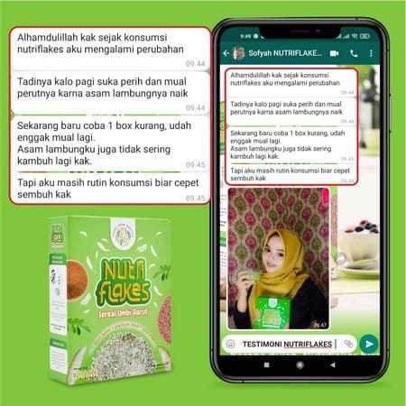 

Nutriflakes Sereal Sarapan Umbi Garut & Daun Kelor Solusi Atasi Asam Lambung Gerd dan Diabetes