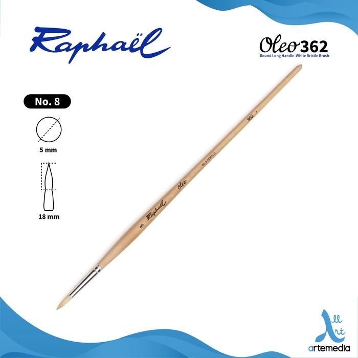 

Kuas Lukis Raphael 3 Round Oleo White Bristle Brush Long Handle #Gratisongkir