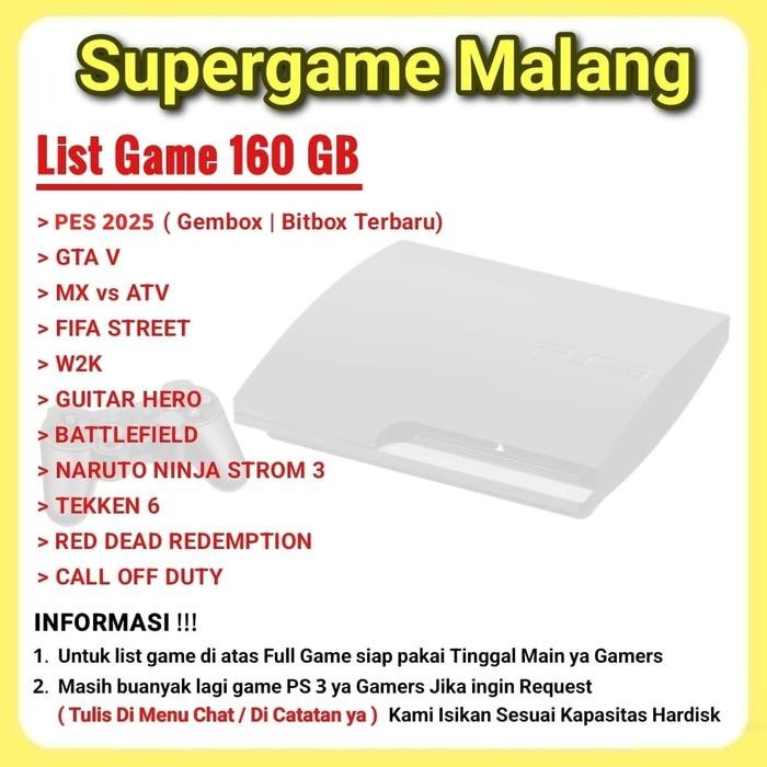 PS3 Slim 1TB Seri 25 Seri 20 PS 3 Slim 1 TB CFW Console Game